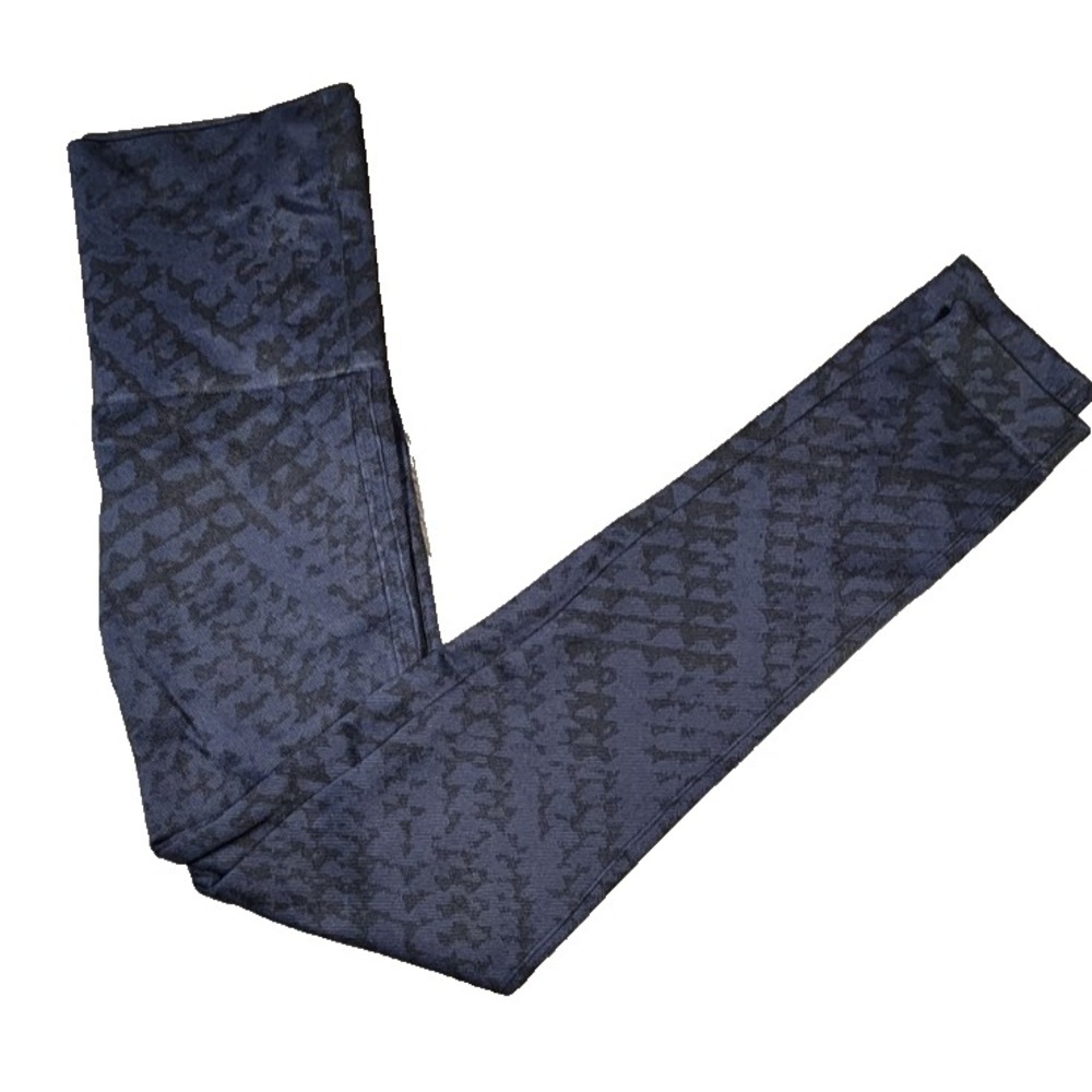 Spanx Look at Me Now Seamless Leggings Navy Blue Camo High Waist Medium